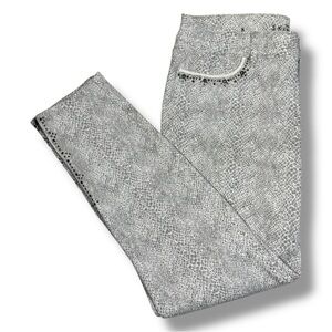 WHBM Women’s The Skinny Crop Jeans Gray Snakeskin Size 8